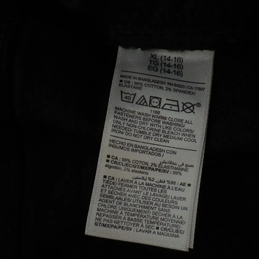 New Old Navy Wow Skinny Pull-On Black Jeans Girls Size 14-16 XL